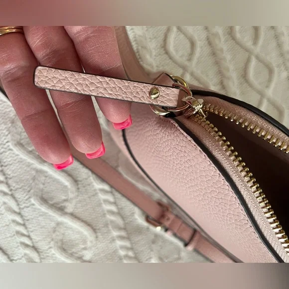 New! Kate Spade Blush Pink Crossbody Bag Zipper Top with Measurements - Picture 7 of 14